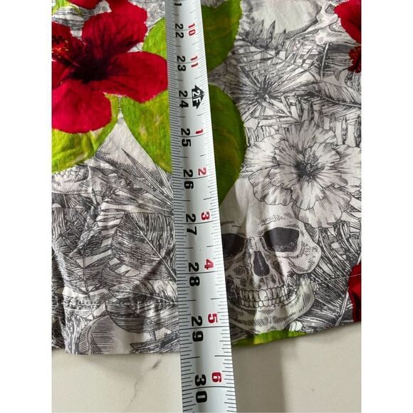 Junction West Men’s Button Down Shirt Sz L Skulls Hawaiian Short Sleeve - Picture 9 of 9